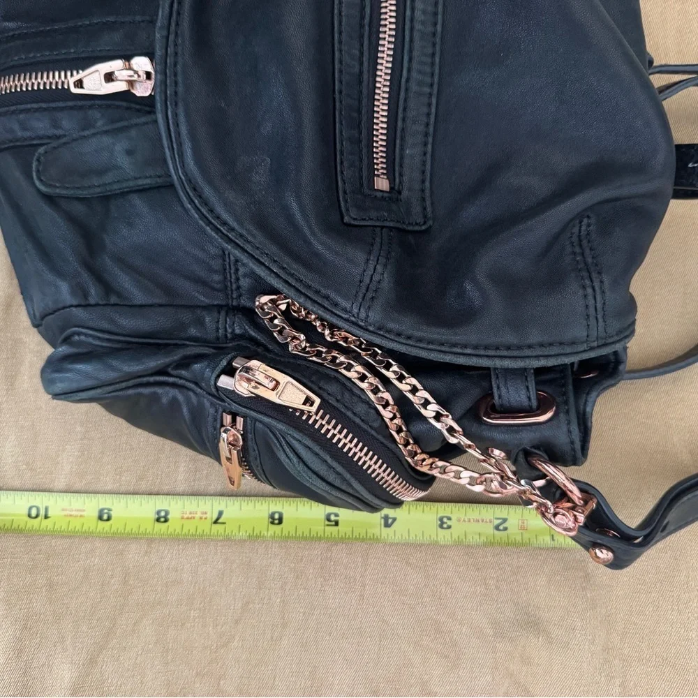 Alexander Wang Marti Black Calfskin Backpack Rose Gold Hardware